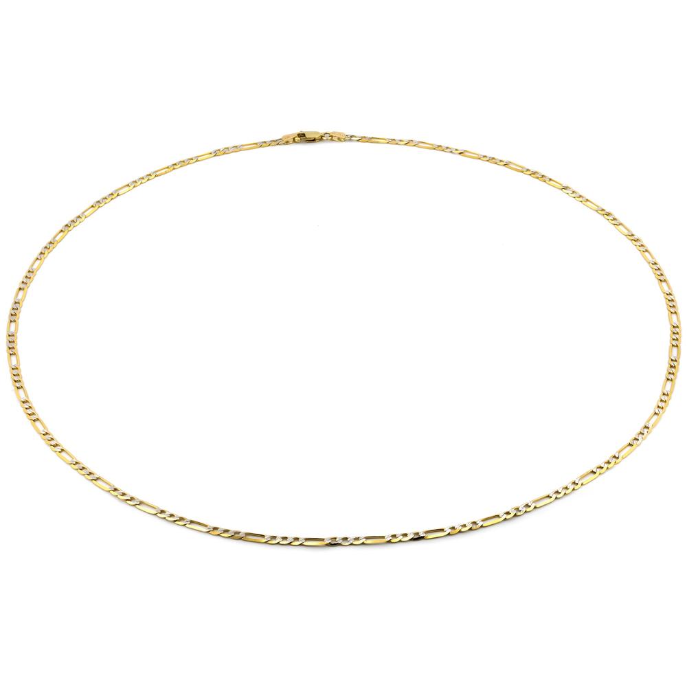 Foto 4 pulgar | Cadena Figaro Diamantada 2.5 Mm 60 Cm Oro Sólido 14k