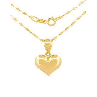Foto 4 | Cadena Gargantilla Corazón Liso 1.0 Cm Oro Amarillo Sólido 14k