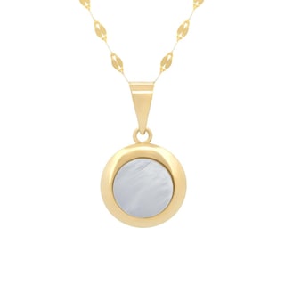 Foto 1 | Cadena Gargantilla Dije Circulo Abulón 1 Cm Oro Sólido 10k
