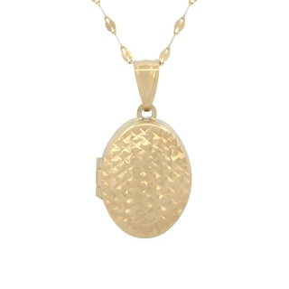 Foto 1 | Cadena Con Dije Relicario Oval Facetado Oro Sólido 14k