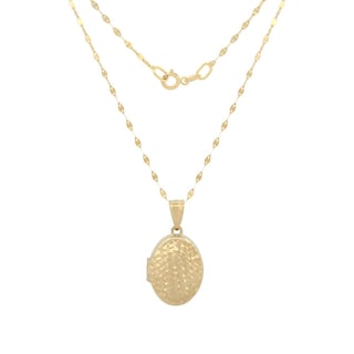 Foto 2 | Cadena Con Dije Relicario Oval Facetado Oro Sólido 14k