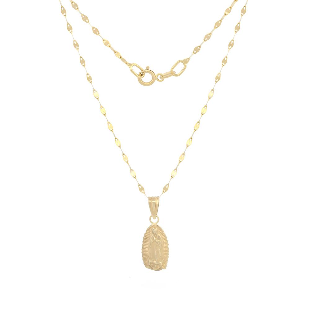 Foto 3 pulgar | Cadena Con Dije Virgen 1.4 Cm Bautizo Oro 10k Sólido