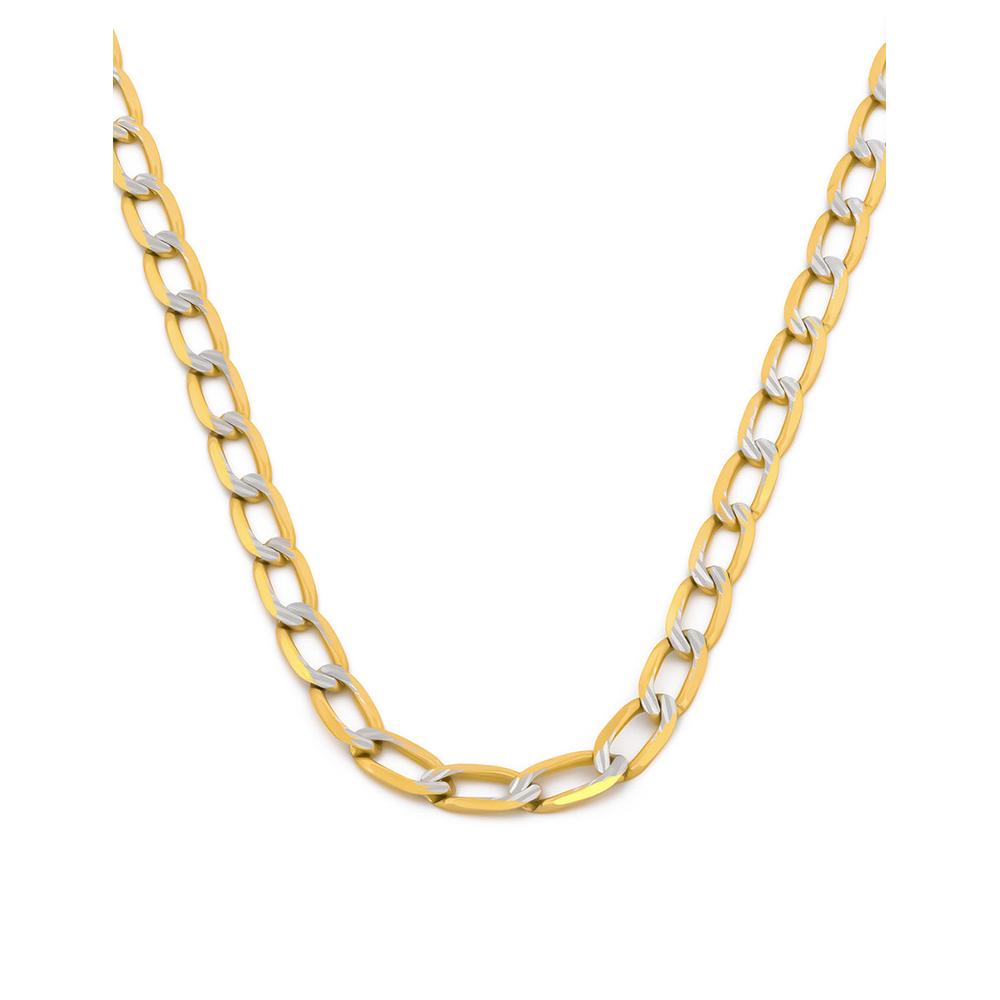 Foto 2 pulgar | Cadena Barbada Inglesa Diamantada Oro Italiano Sólido 14k 55 Cm