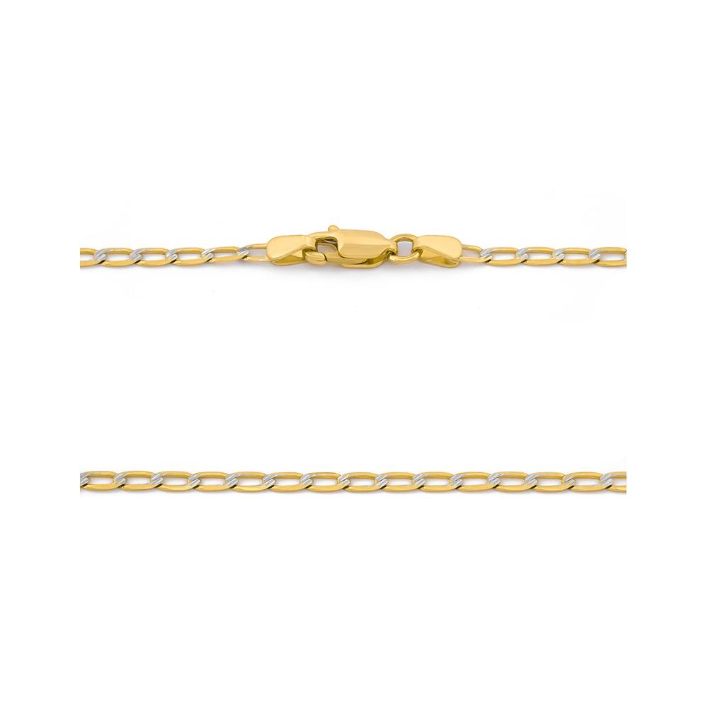 Foto 3 pulgar | Cadena Barbada Inglesa Diamantada Oro Italiano Sólido 14k 55 Cm