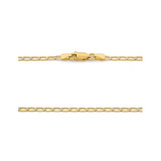 Foto 2 | Cadena Barbada Inglesa Diamantada Oro Italiano Sólido 14k 55 Cm