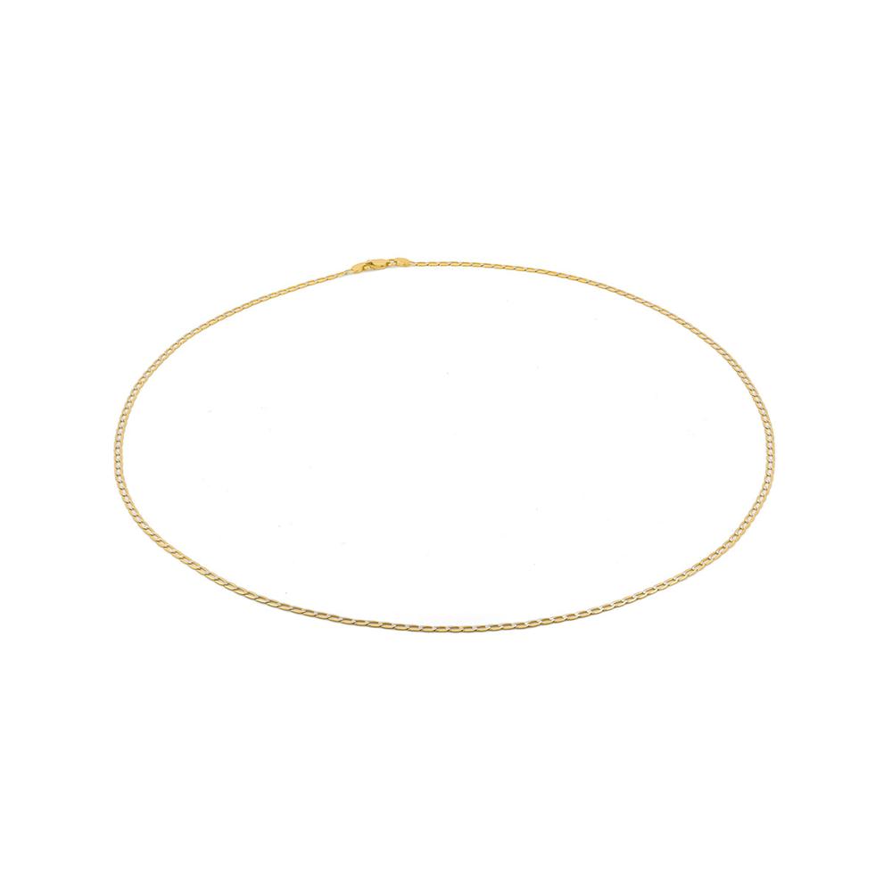 Foto 4 pulgar | Cadena Barbada Inglesa Diamantada Oro Italiano Sólido 14k 55 Cm