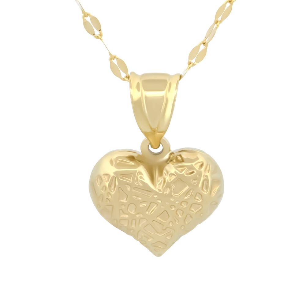 Foto 2 pulgar | Cadena Y Dije Corazón Lineas Oro Amarillo 10k