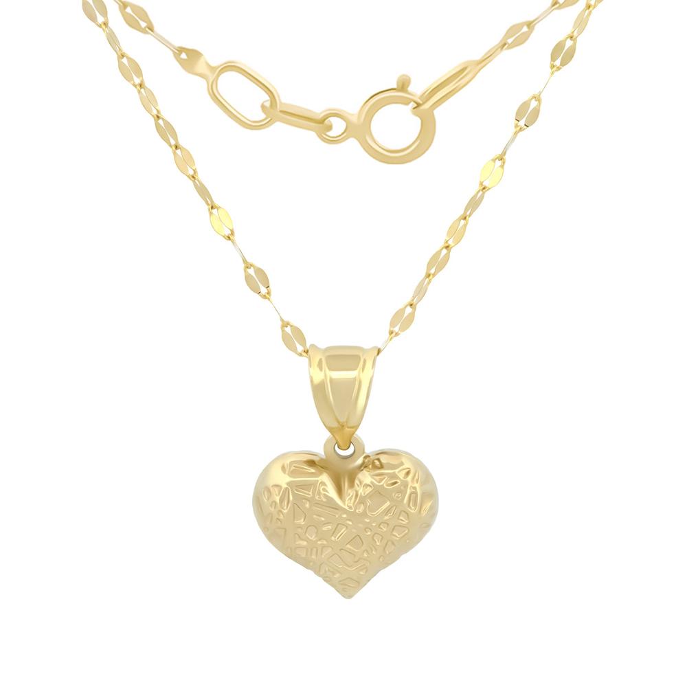 Foto 2 | Cadena Y Dije Corazón Lineas Oro Amarillo 10k
