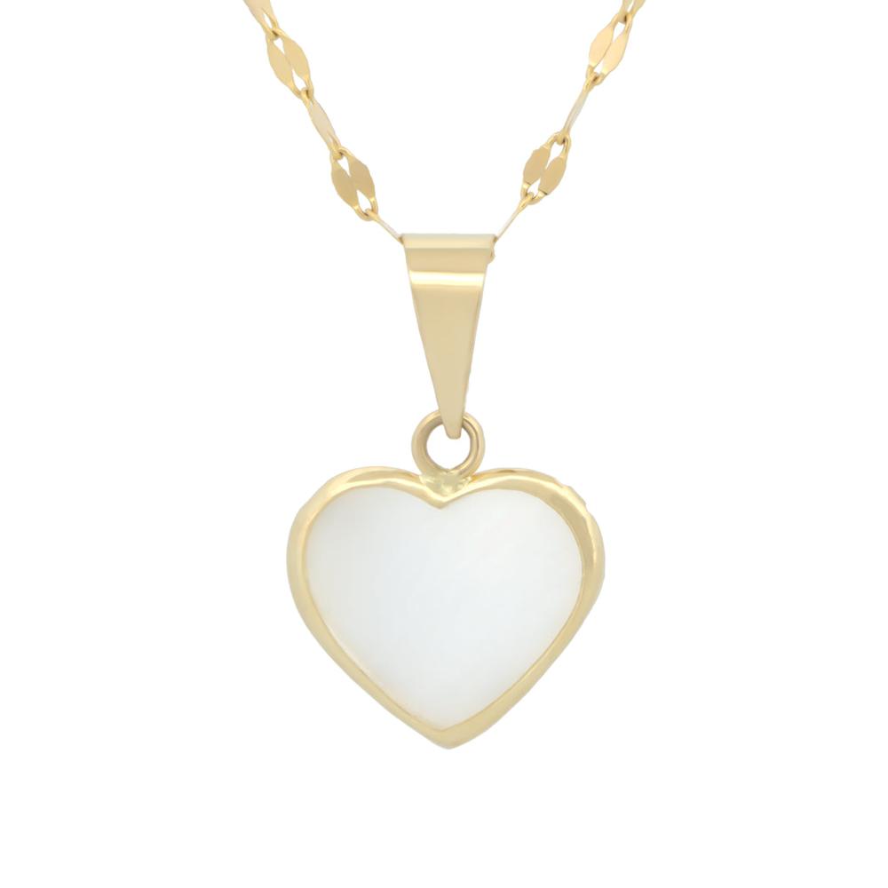 Foto 1 | Cadena Gargantilla Dije Corazón Abulón 1 Cm Oro Sólido 10k