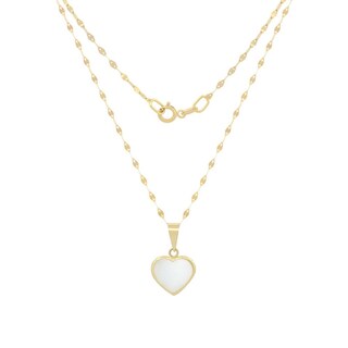 Foto 2 | Cadena Gargantilla Dije Corazón Abulón 1 Cm Oro Sólido 10k