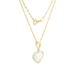 Foto 3 | Cadena Gargantilla Dije Corazón Abulón 1 Cm Oro Sólido 10k