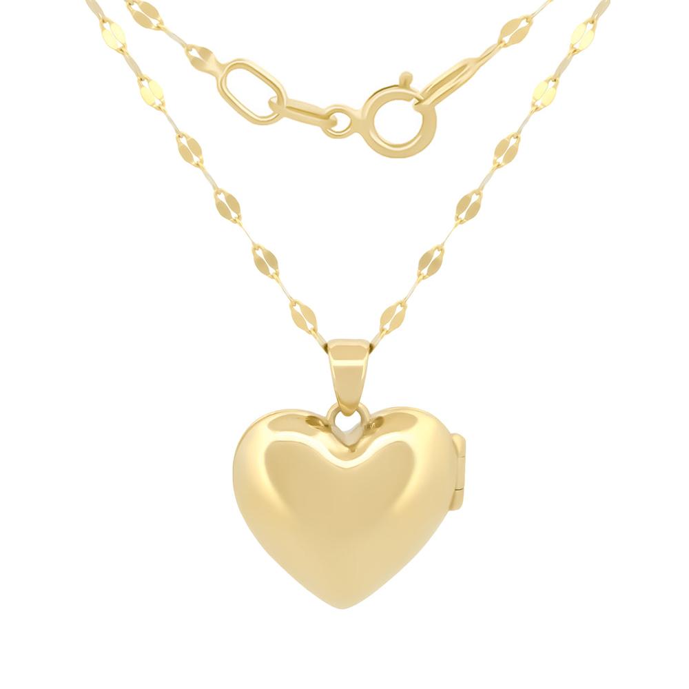 Foto 3 pulgar | Cadena Con Dije Relicario De Corazón Oro Sólido 10k