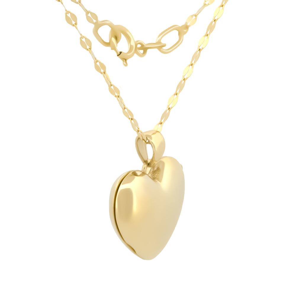 Foto 4 pulgar | Cadena Con Dije Relicario De Corazón Oro Sólido 10k