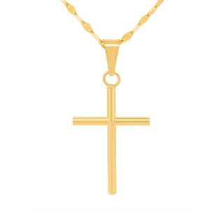 Foto 1 | Cadena Y Dije Cruz Tubo 3.0 Cm Oro Sólido 10k