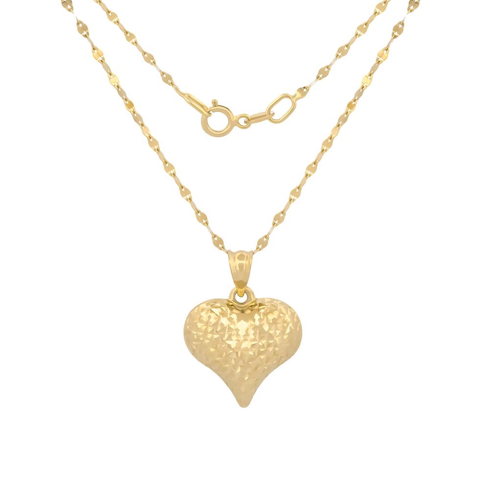 Foto 2 | Cadena Gargantilla Corazon Facetado 1.3 Cm Oro Amarillo 10k