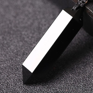 Foto 3 | Collar Chulada, Prisma De Obsidiana Negra Con Cordón Ajustable