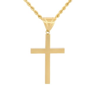 Foto 1 | Cadena Y Dije Cruz Lisa 3.0 Cm Oro Sólido 10k