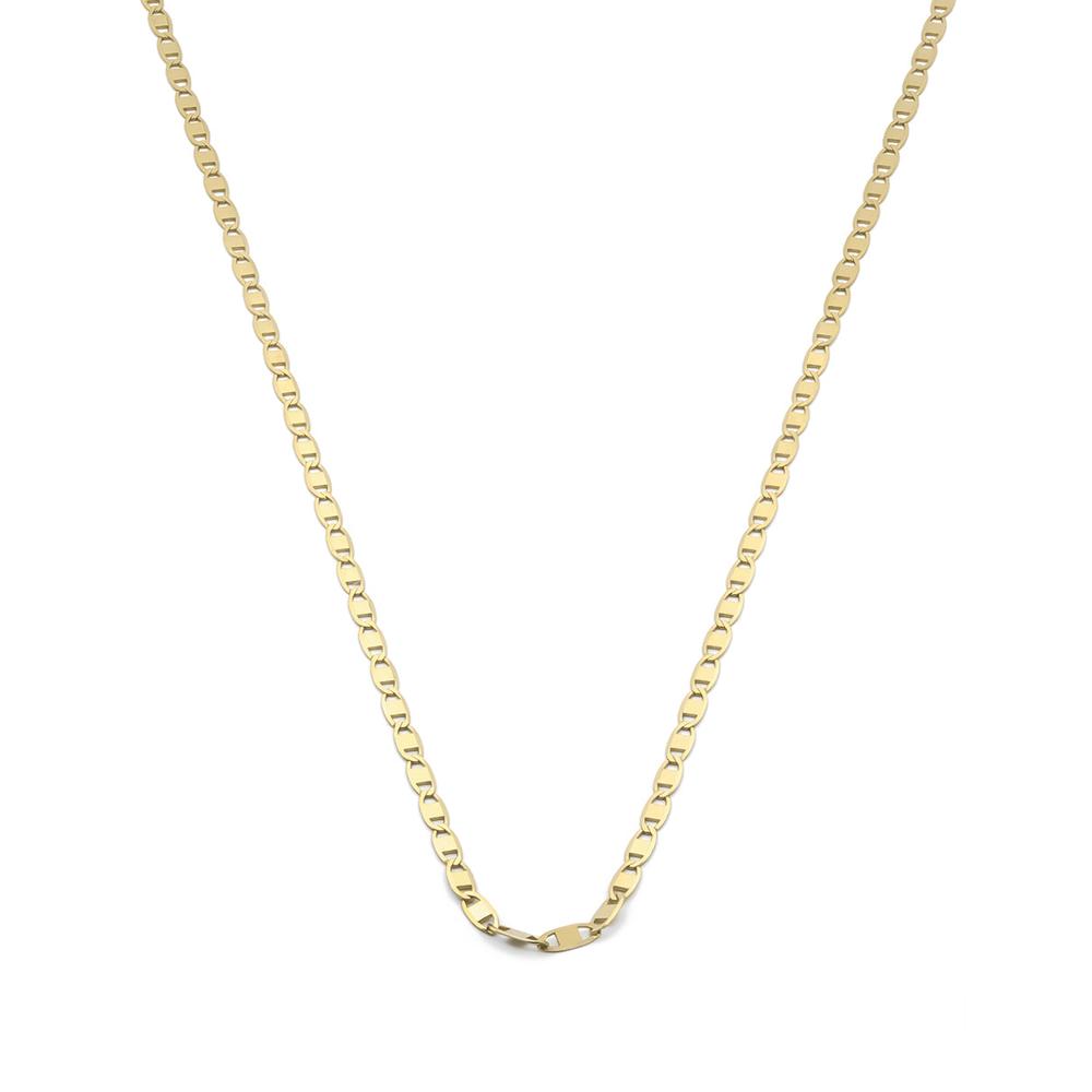 Cadena Espejo Oro Sólido Amarillo 45 Cm 14k
