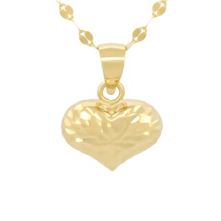 Foto 1 | Cadena Gargantilla Corazón Facetado Mediano Oro Amarillo Sólido 14k