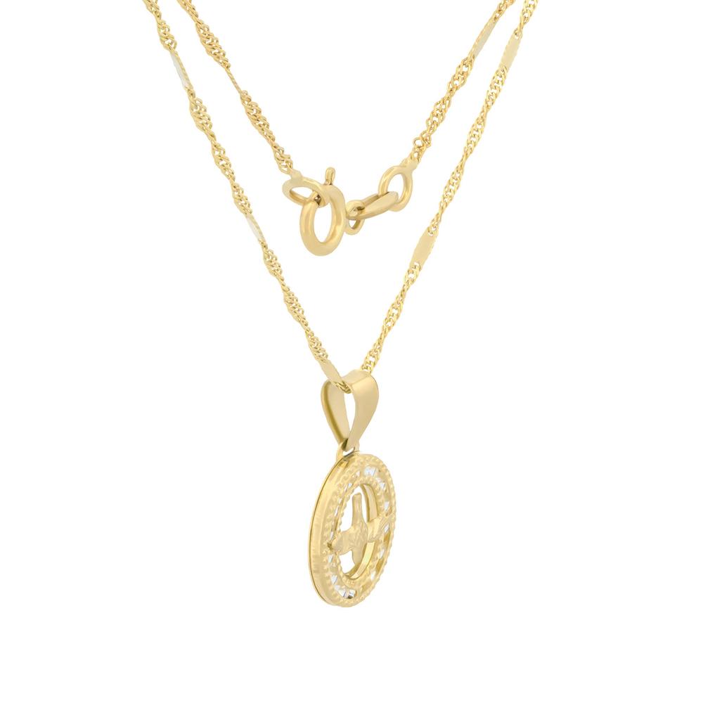 Foto 4 pulgar | Cadena Medalla Espíritu Santo 1.1 Cm Oro Sólido 10k