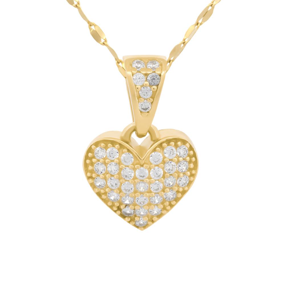 Foto 1 | Cadena Gargantilla Corazon Zirconias 0.9 Cm Oro Solido 10k