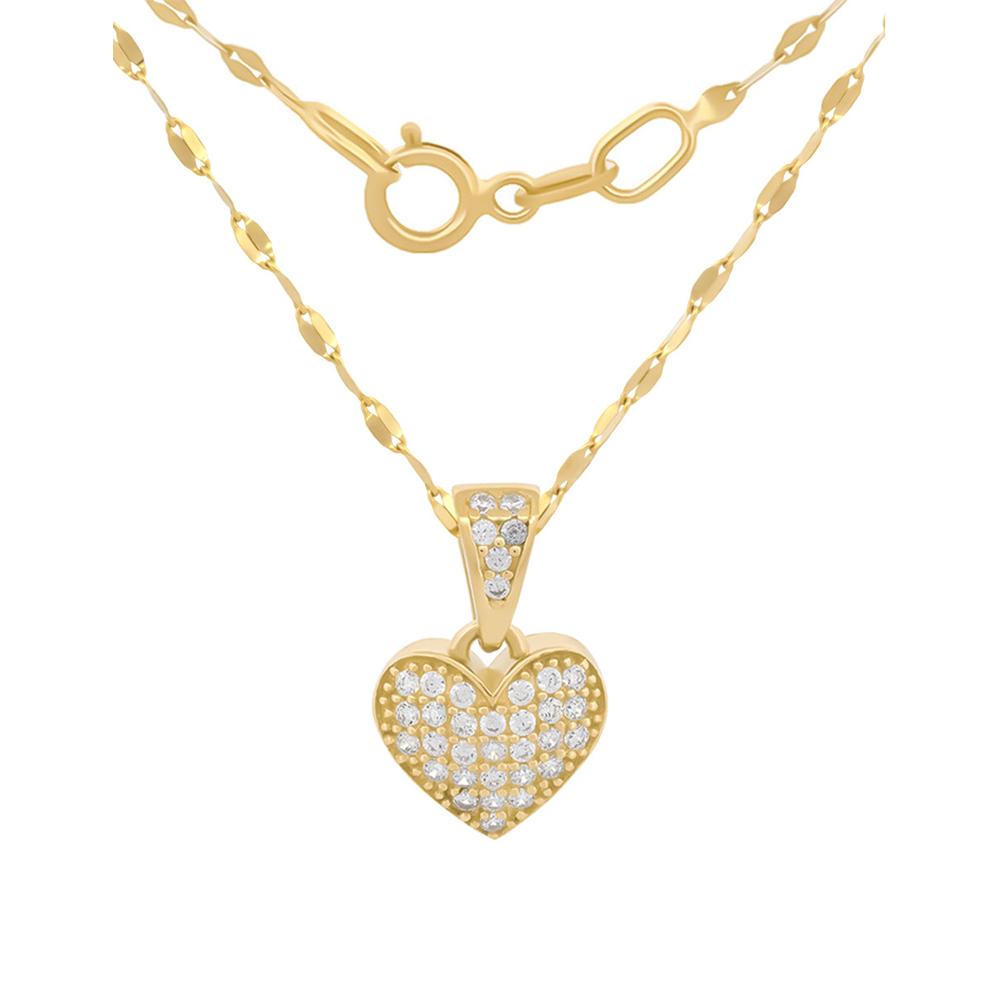 Foto 2 | Cadena Gargantilla Corazon Zirconias 0.9 Cm Oro Solido 10k