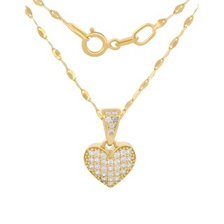 Foto 2 | Cadena Gargantilla Corazon Zirconias 0.9 Cm Oro Solido 10k