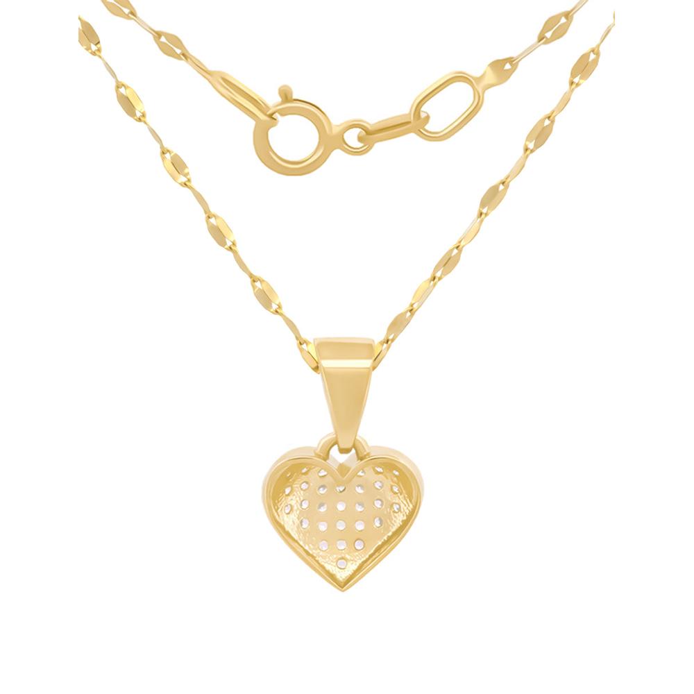 Foto 3 | Cadena Gargantilla Corazon Zirconias 0.9 Cm Oro Solido 10k