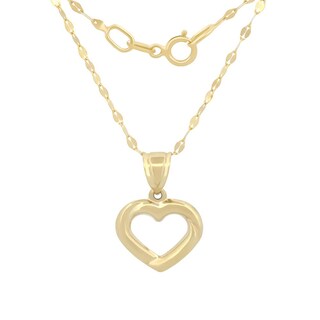 Foto 2 | Cadena Con Dije Corazón Contorno 1.3 Cm Oro Sólido 10k