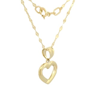 Foto 3 | Cadena Con Dije Corazón Contorno 1.3 Cm Oro Sólido 10k