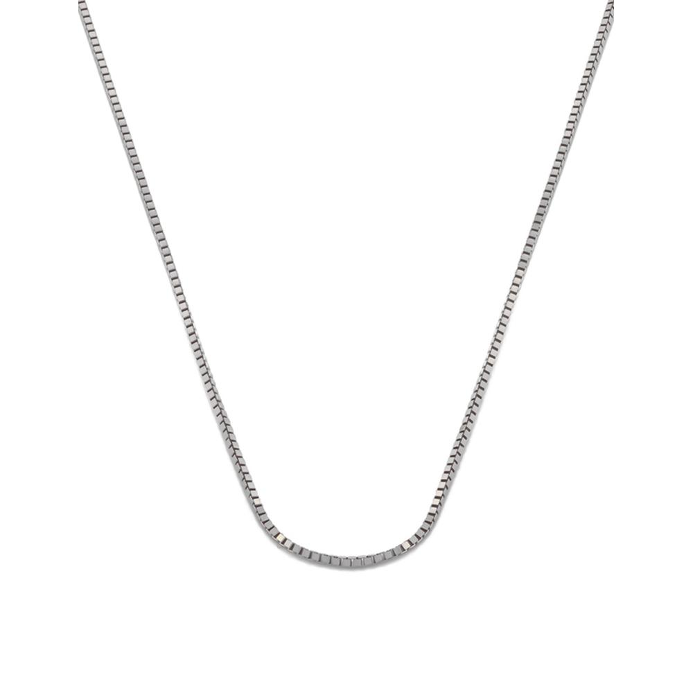 Foto 2 pulgar | Cadena Cubo Oro Blanco Italiano Sólido 14k 50 Cm