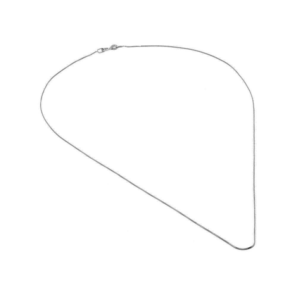 Foto 4 pulgar | Cadena Cubo Oro Blanco Italiano Sólido 14k 50 Cm