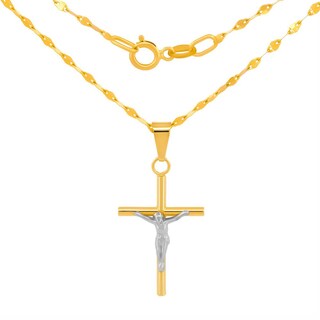 Foto 1 | Cadena Dije Cristo 2.6 Cm Tubular 1.5 Mm Oro Sólido 10k