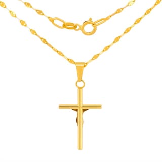 Foto 2 | Cadena Dije Cristo 2.6 Cm Tubular 1.5 Mm Oro Sólido 10k
