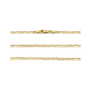 Foto 2 | Cadena Figaro Diamantada 2.5 Mm 65 Cm Oro Sólido 14k