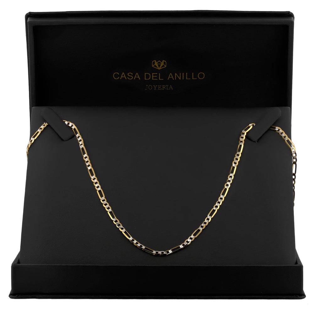 Foto 6 | Cadena Figaro Diamantada 2.5 Mm 65 Cm Oro Sólido 14k