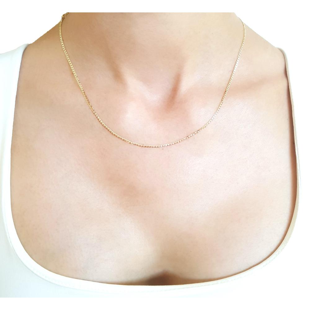 Foto 5 | Cadena Estilo Barbada Oro Amarillo Sólido 14k 50 Cm