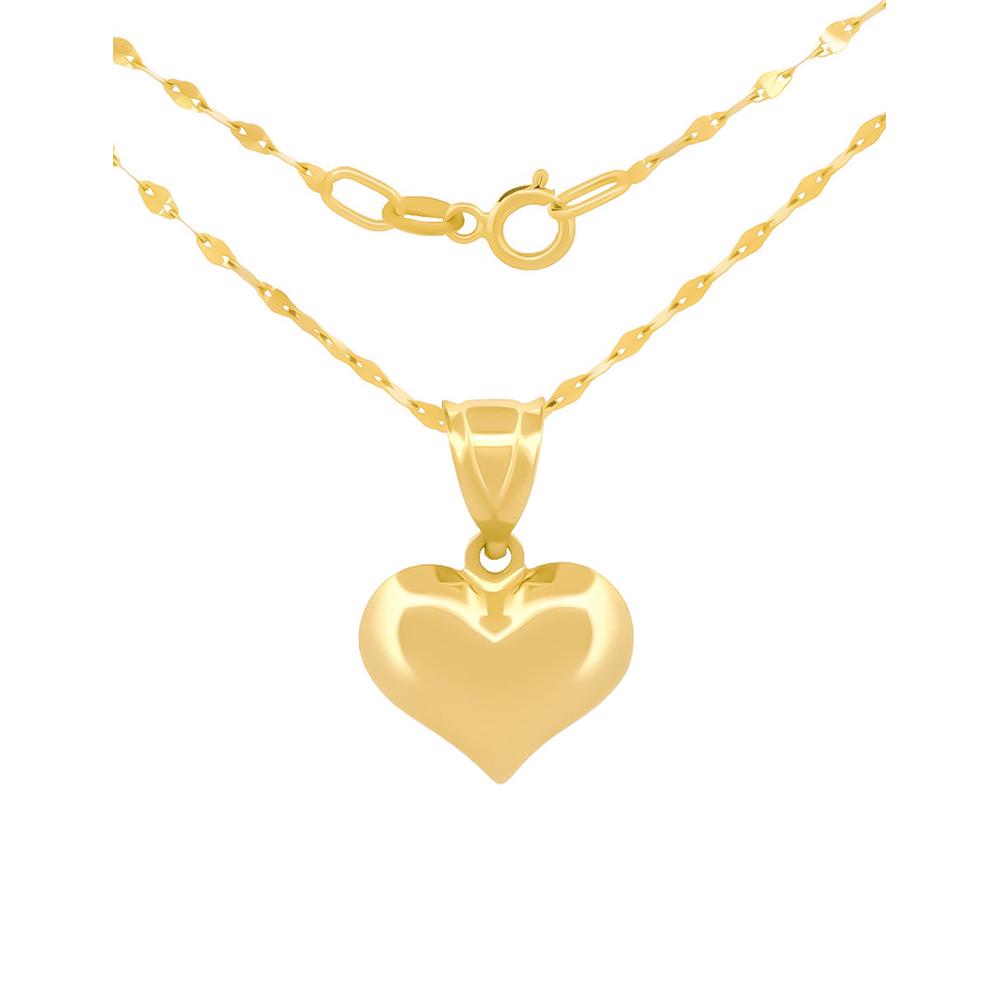 Foto 4 | Cadena Gargantilla Corazon Mediano Liso 1.1 Cm Oro Amarillo Solido 14k