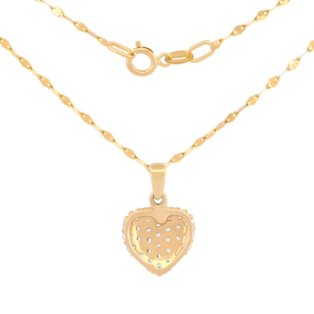 Foto 2 | Cadena Gargantilla Corazón 1 Cm Zirconias Oro Solido 10k