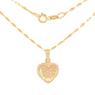 Foto 2 | Cadena Gargantilla Corazón 1 Cm Zirconias Oro Solido 10k