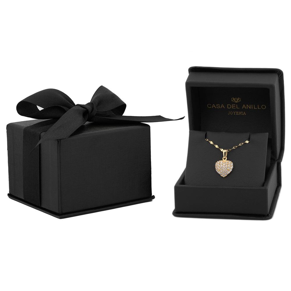 Foto 4 | Cadena Gargantilla Corazón 1 Cm Zirconias Oro Solido 10k