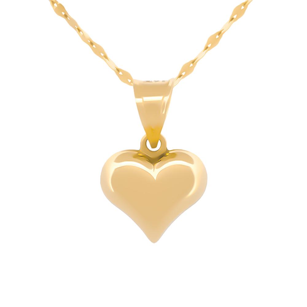 Foto 1 | Cadena Gargantilla Corazon Liso 1 Cm Oro Solido 14k