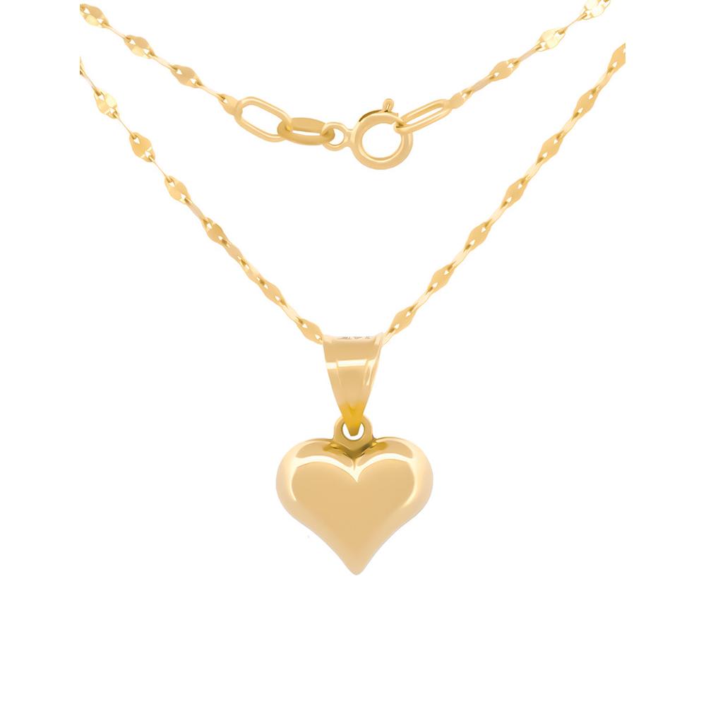 Foto 2 | Cadena Gargantilla Corazon Liso 1 Cm Oro Solido 14k