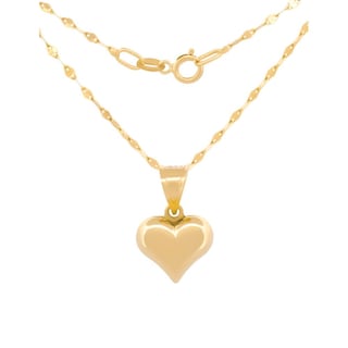 Foto 2 | Cadena Gargantilla Corazon Liso 1 Cm Oro Solido 14k