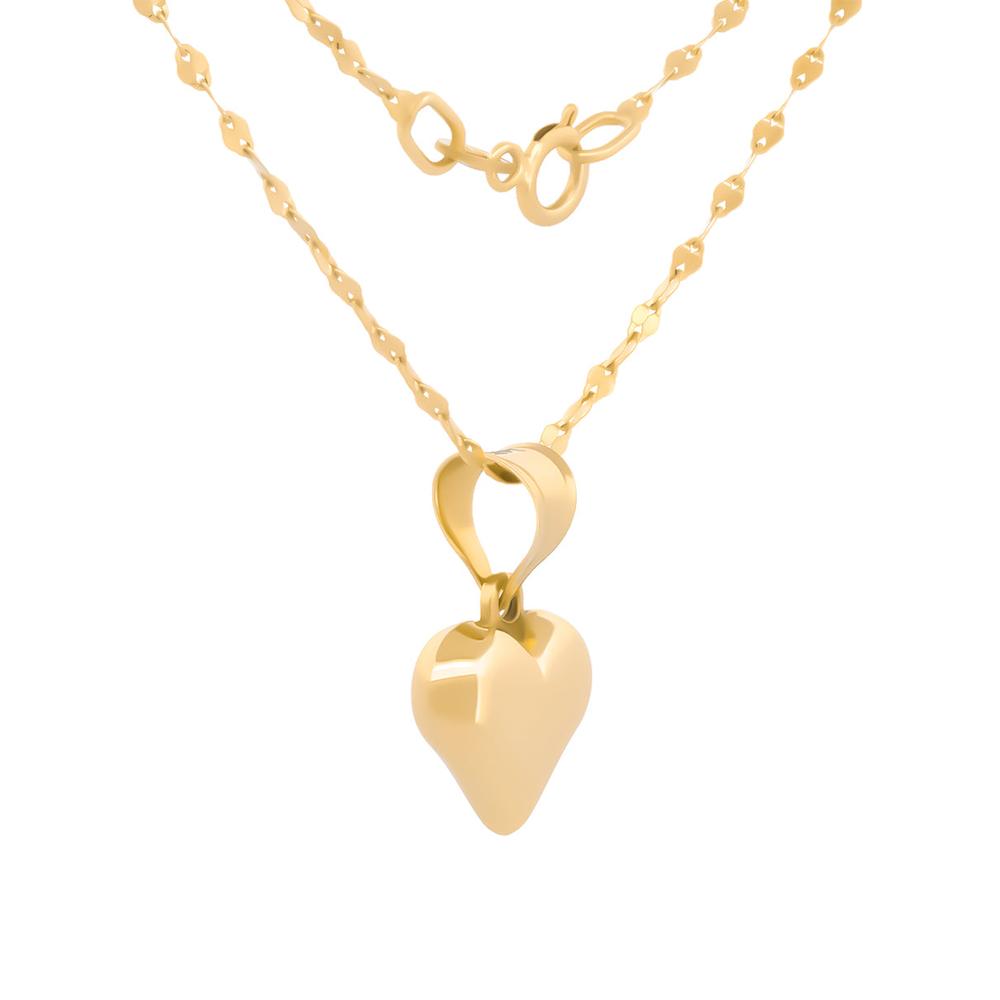 Foto 3 | Cadena Gargantilla Corazon Liso 1 Cm Oro Solido 14k