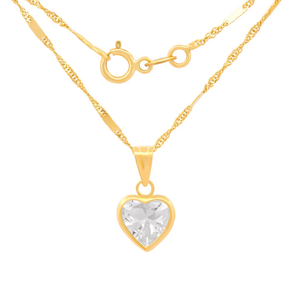 Foto 1 | Hermosa Cadena Gargantilla Dama Corazón Piedra 8 Mm Oro Sólido 10k