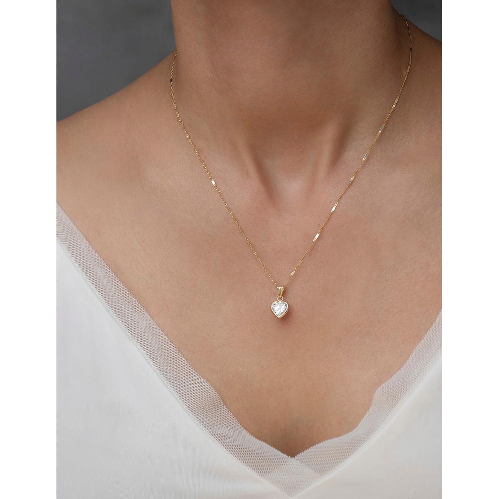 Foto 4 | Hermosa Cadena Gargantilla Dama Corazón Piedra 8 Mm Oro Sólido 10k