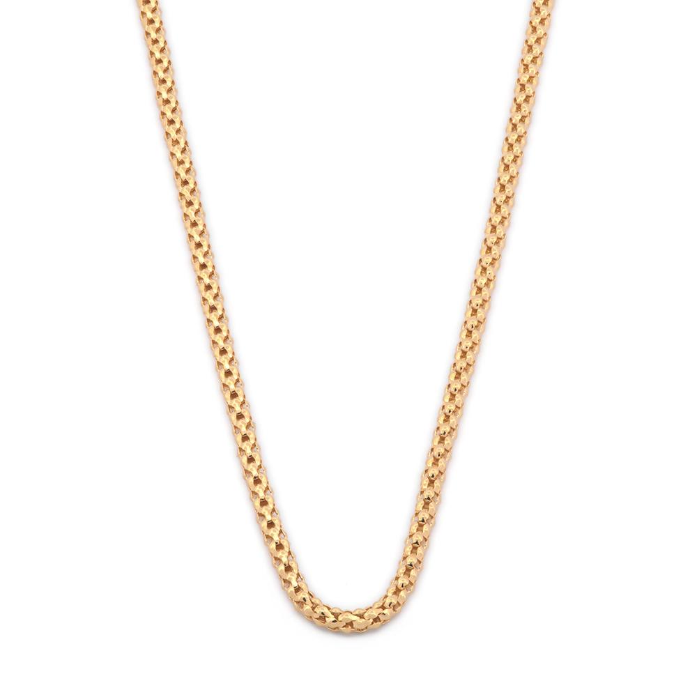 Cadena Espiga En Oro Amarillo Sólido 18k 50 Cm