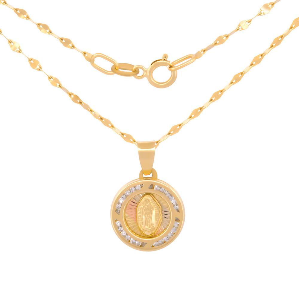 Foto 2 pulgar | Cadena Con Dije De La Virgen De Guadalupe 2 Oros 1 Cm En Oro Sólido 14k