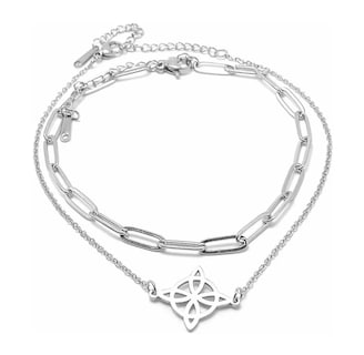 Foto 2 | Set Dije Cadena Anillo Aretes Pulsera Nudo De Bruja Celta Plata